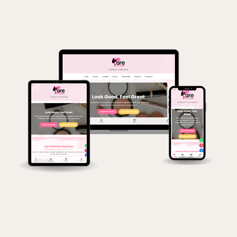 We Care parlor appoinment booking